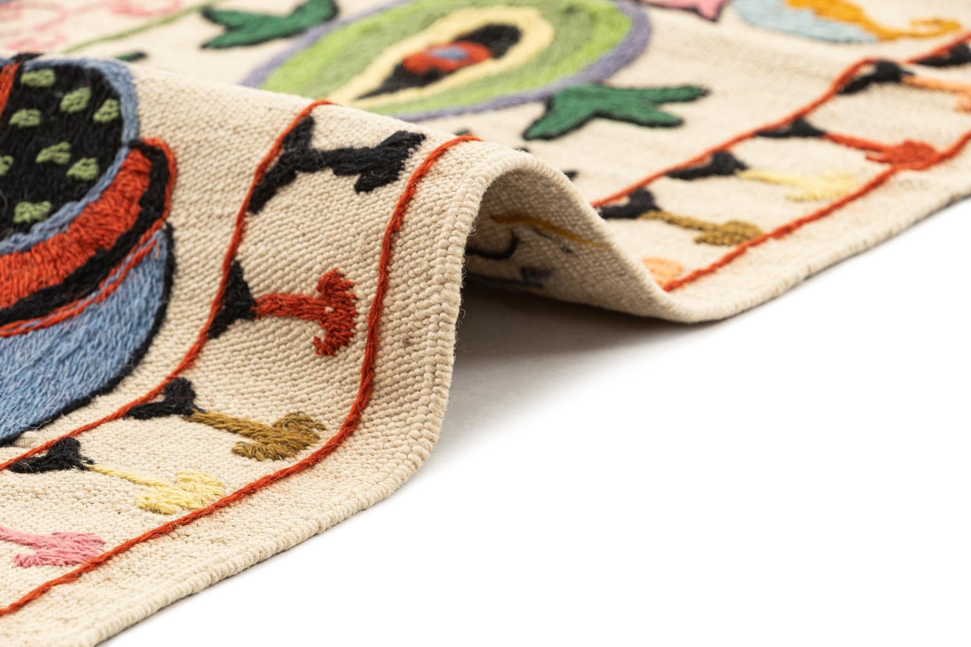 4' 10 x 6' 5 Hand Knotted Marok Kilim Rug