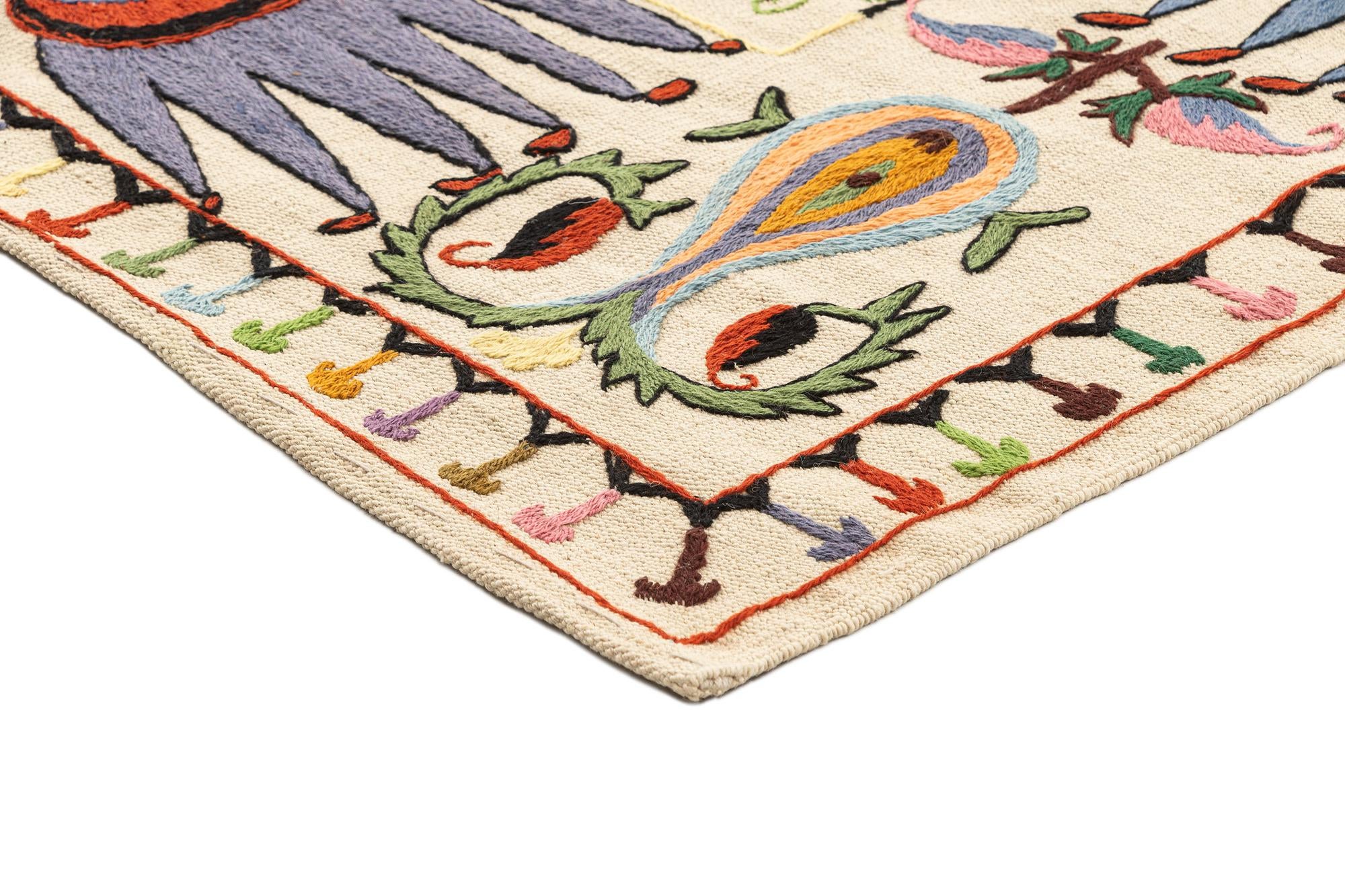 4' 10 x 6' 5 Hand Knotted Marok Kilim Rug