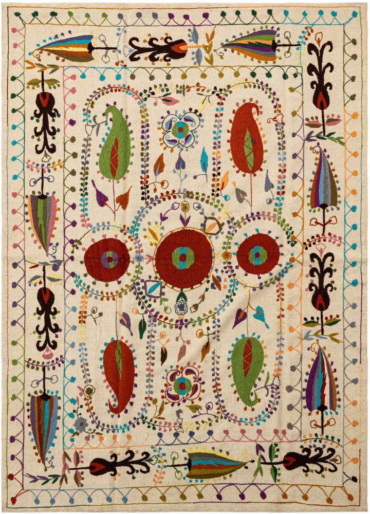 5' 9 x 7' 8 Hand Knotted Marok Kilim Rug