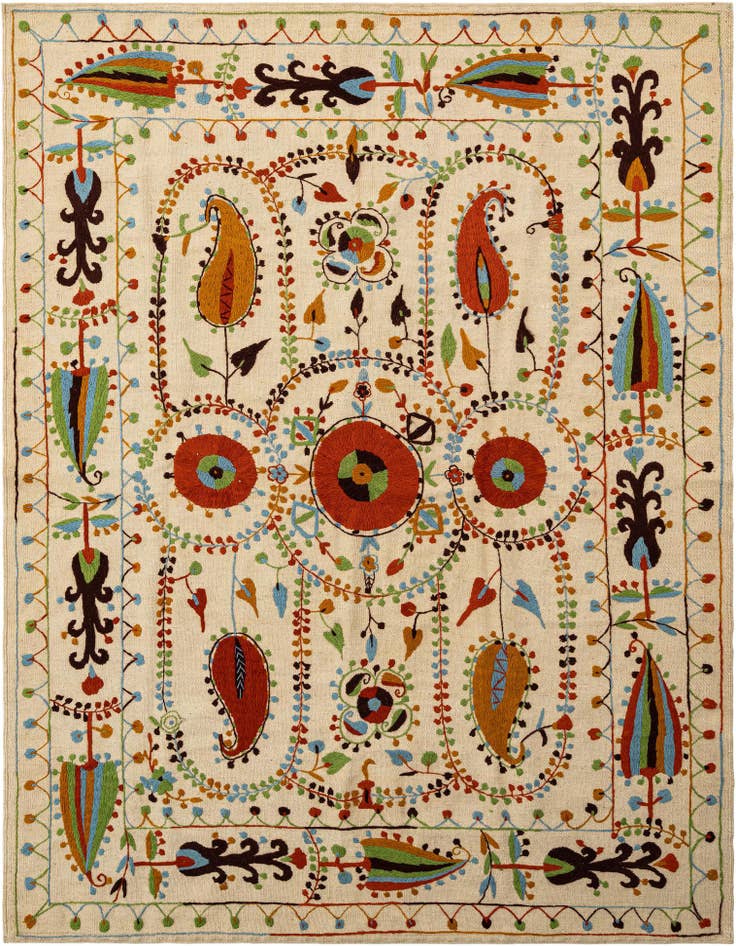 Detail image of 5' 9 x 7' 7 Hand Knotted Marok Kilim Rug