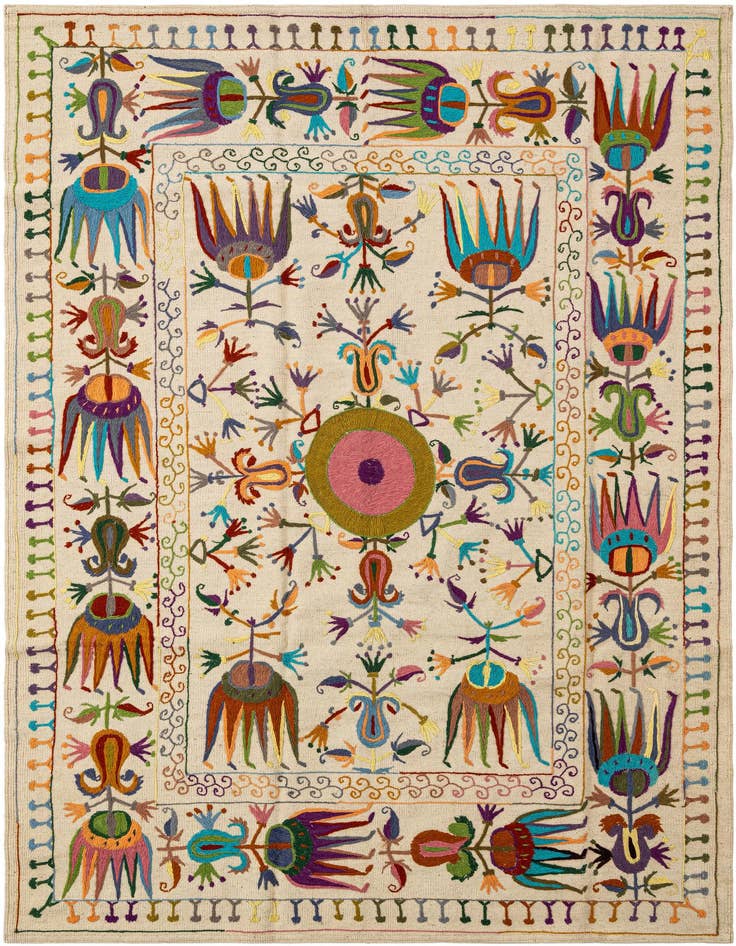 Detail image of 5' 7 x 7' 9 Hand Knotted Marok Kilim Rug