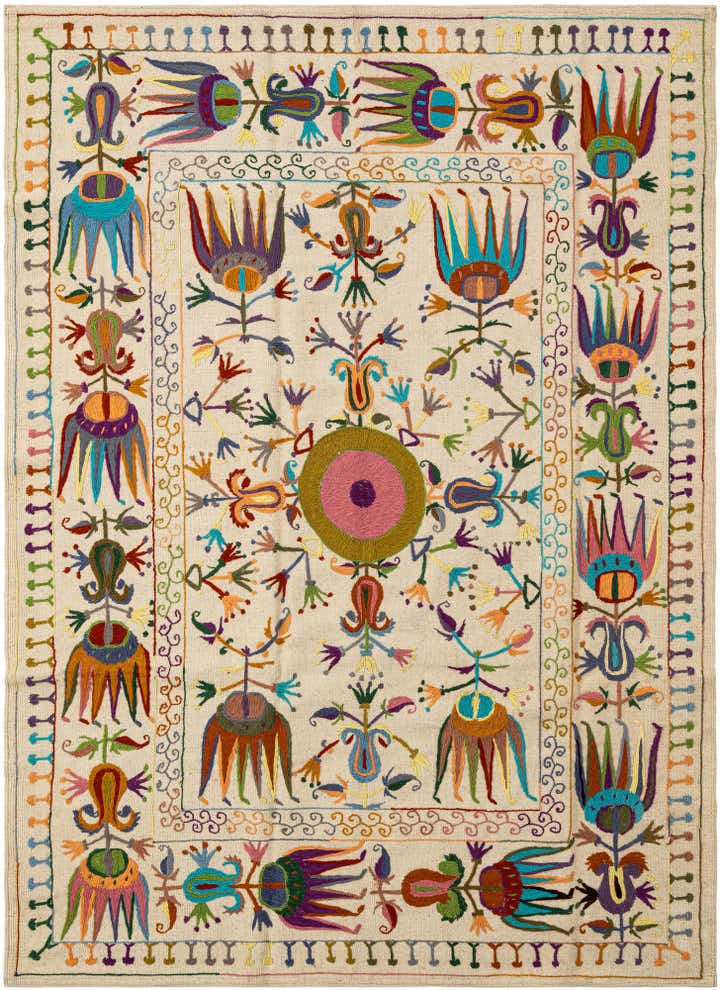 5' 7 x 7' 9 Hand Knotted Marok Kilim Rug
