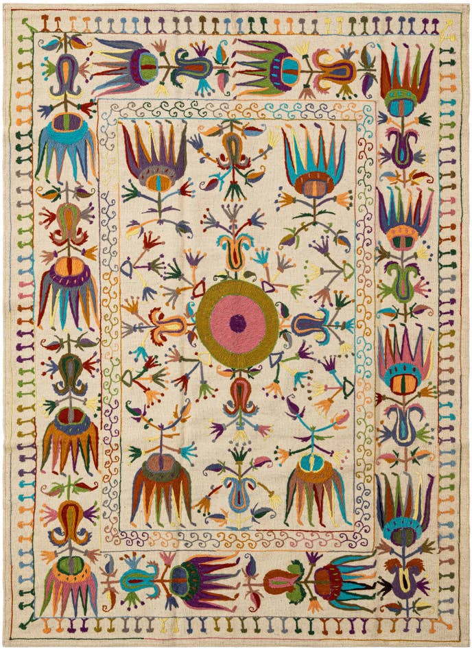 Detail image of 5' 7 x 7' 9 Hand Knotted Marok Kilim Rug