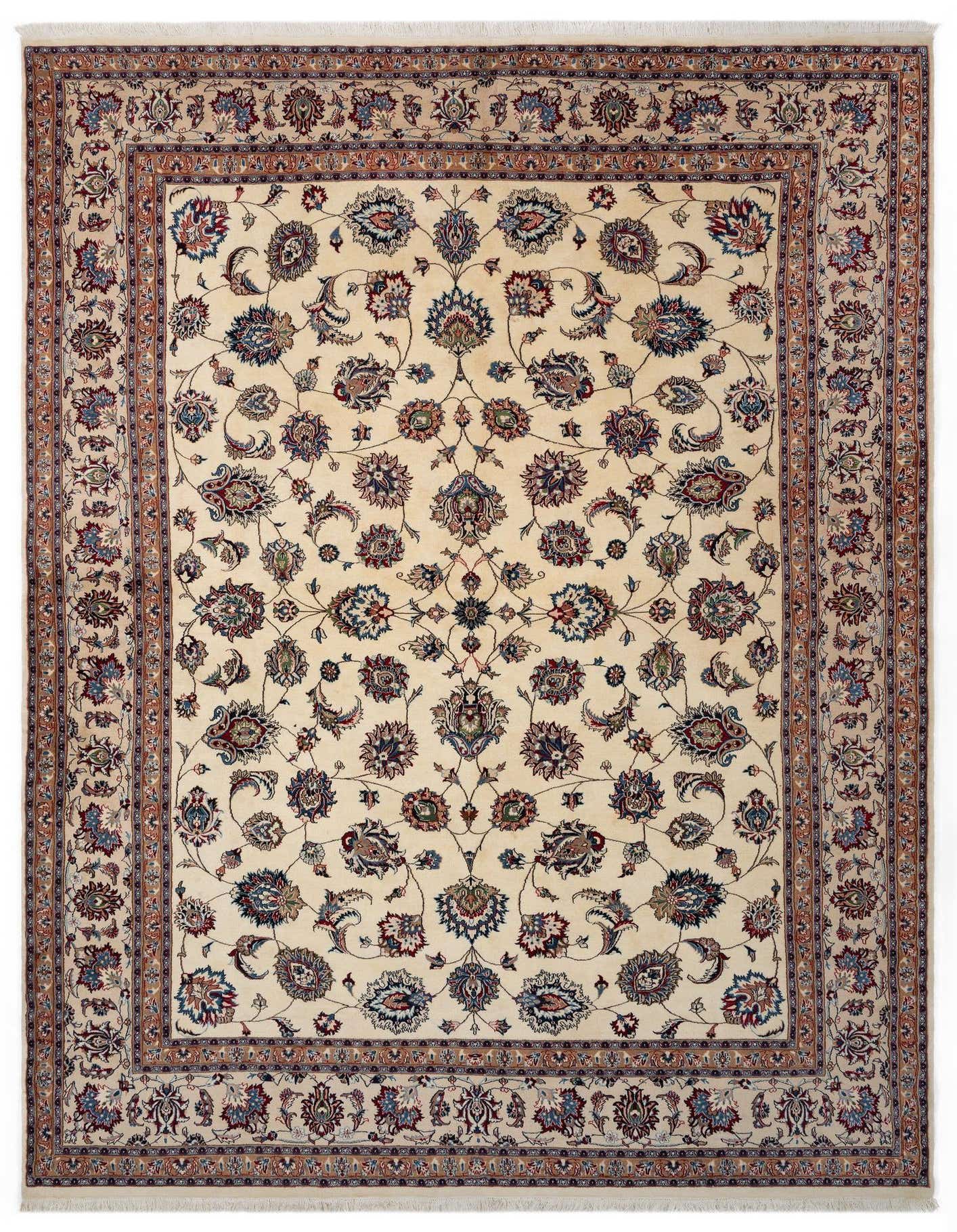 9' 9 x 13' 4 Hand Knotted Mashad Persian Wool Rug