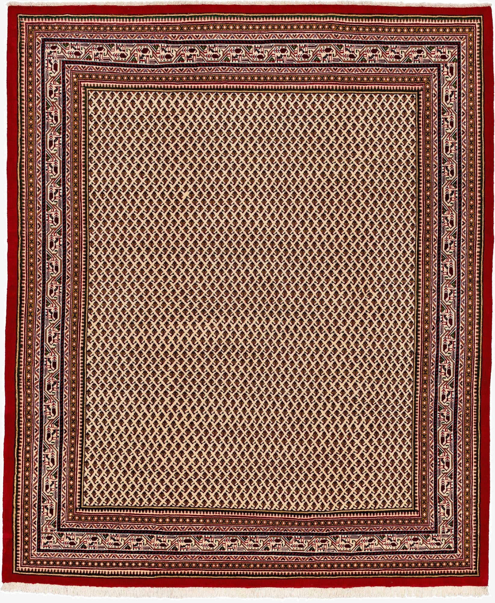 7' 2 x 8' 7  Hand Knotted Mir Rug