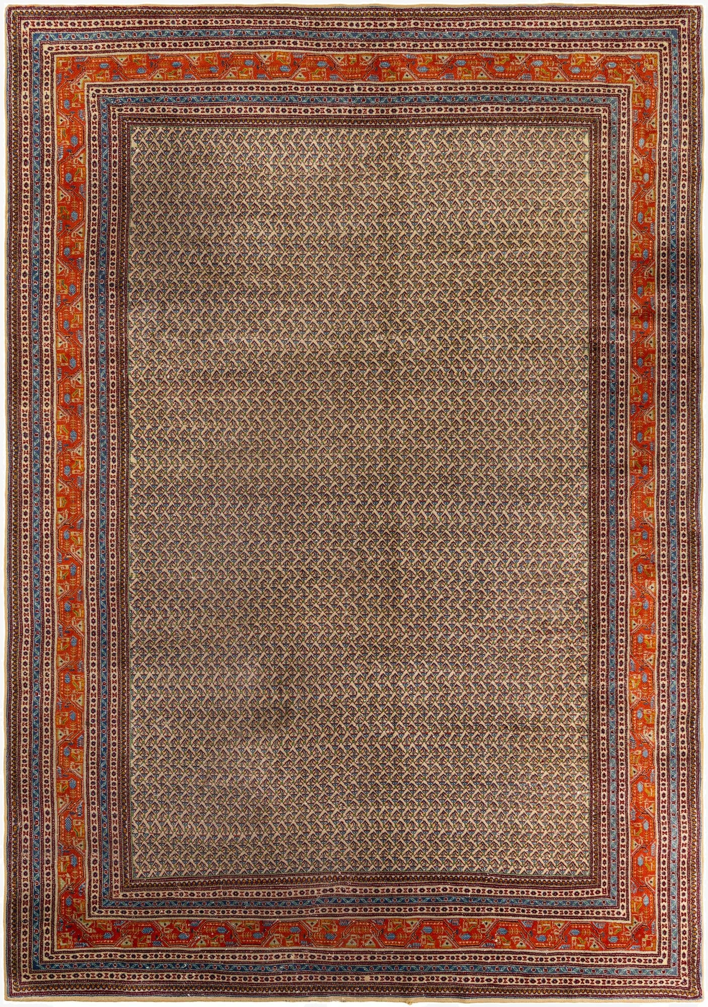 8' 1 x 11' 5  Hand Knotted Mir Wool Rug