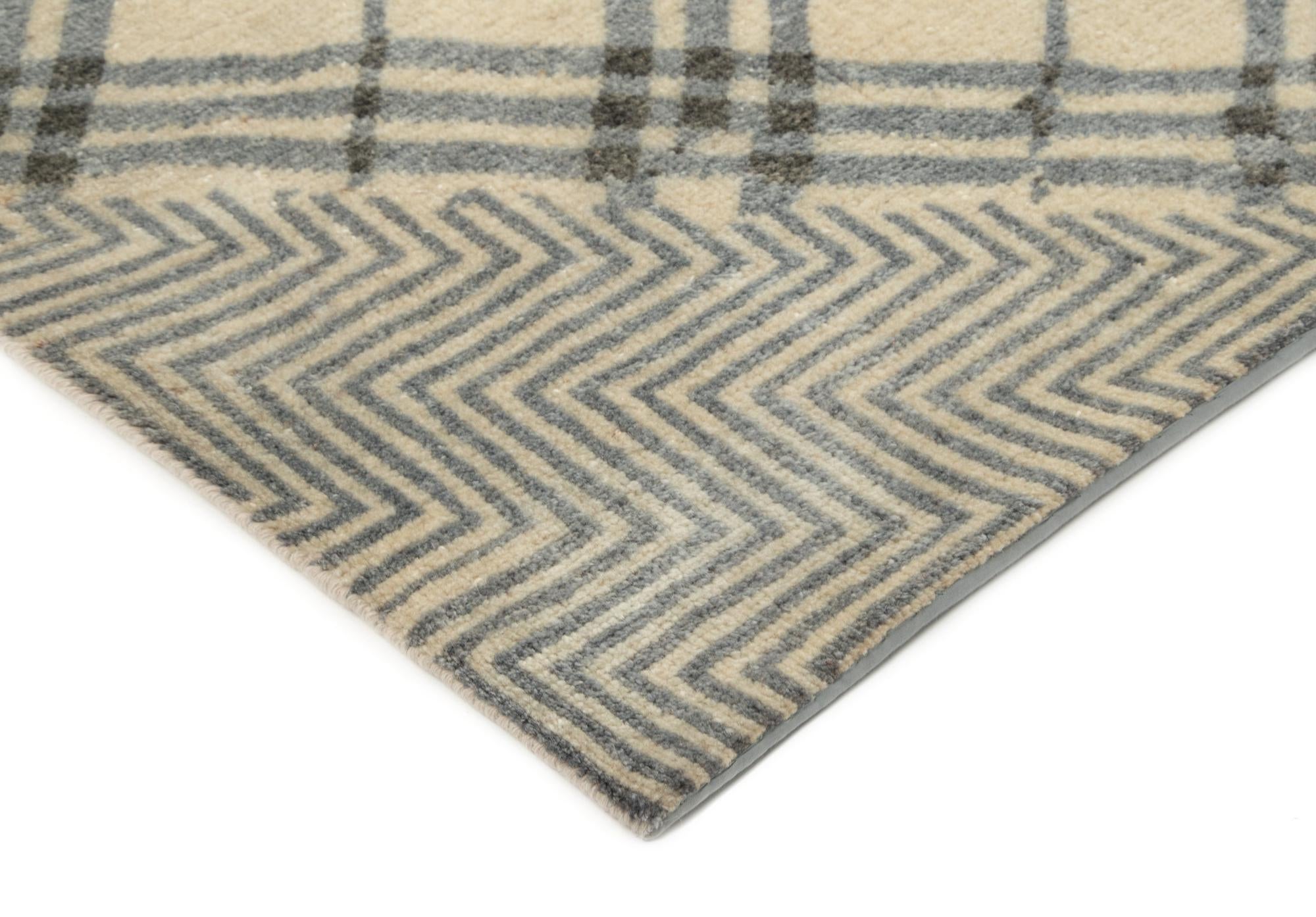 8' 1 x 9' 11 Hand Knotted Modern Manshu Wool Rug