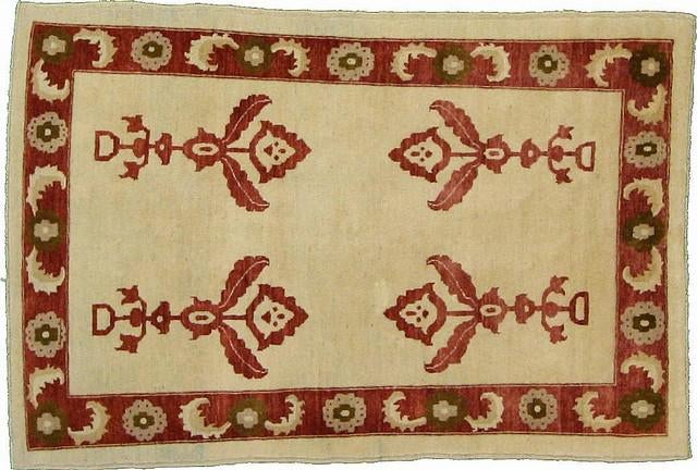 3' 10 x 5' 9 Hand Knotted Modern Ziegler Oriental Rug