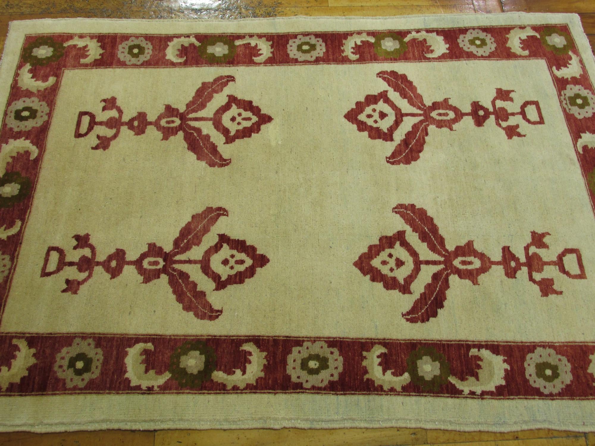 3' 10 x 5' 9 Hand Knotted Modern Ziegler Oriental Rug