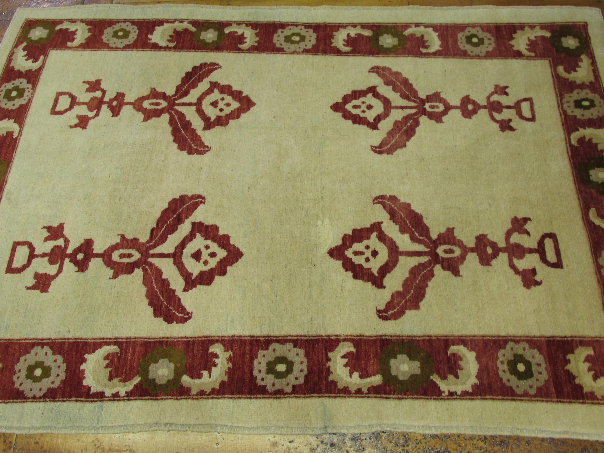 3' 10 x 5' 9 Hand Knotted Modern Ziegler Oriental Rug