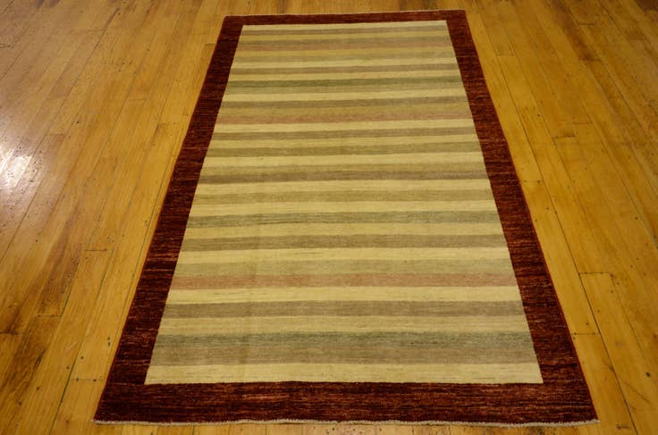 Detail image of 4' 1 x 6' 7 Hand Knotted Modern Ziegler Oriental Rug