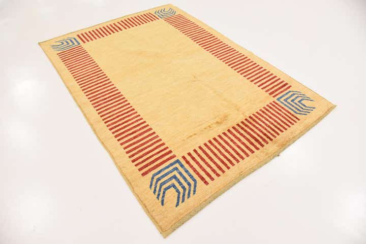 4' 5 x 6' 4 Hand Knotted Modern Ziegler Rug