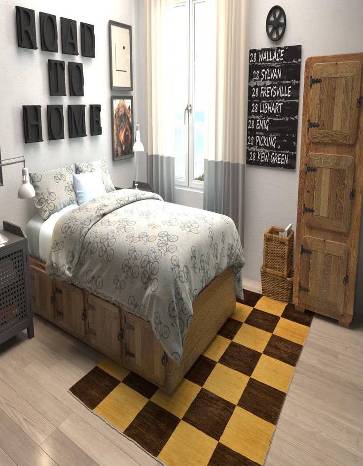 Detail image of 5' x 7'  Hand Knotted Modern Ziegler Rug