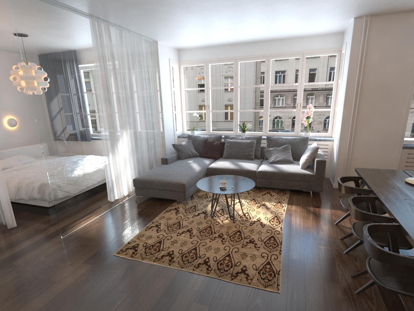 6' x 9' Hand Knotted Modern Ziegler Rug