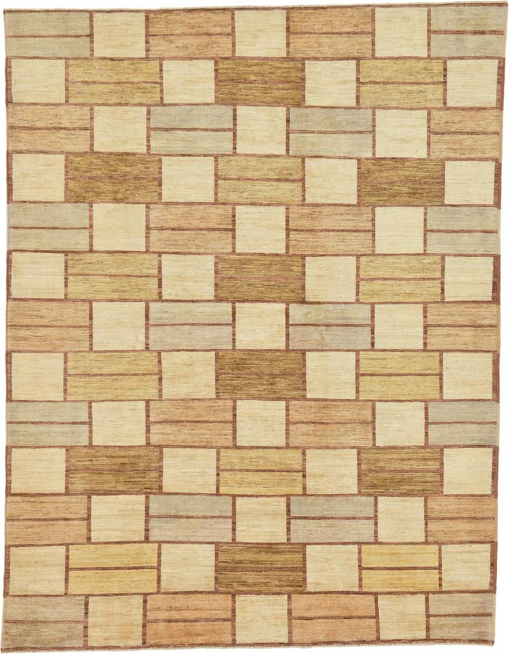 Detail image of 6' 7 x 8' 8 Hand Knotted Modern Ziegler Oriental Rug