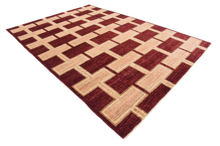 Detail image of 6' 8 x 9' 8 Hand Knotted Modern Ziegler Oriental Rug