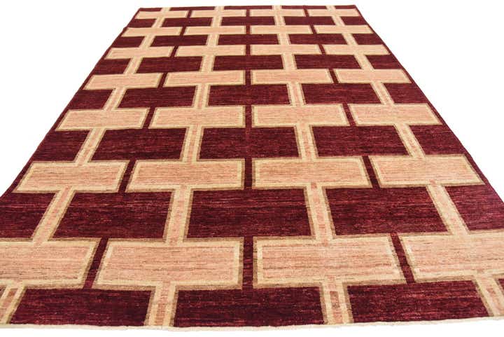 6' 8 x 9' 8 Hand Knotted Modern Ziegler Oriental Rug
