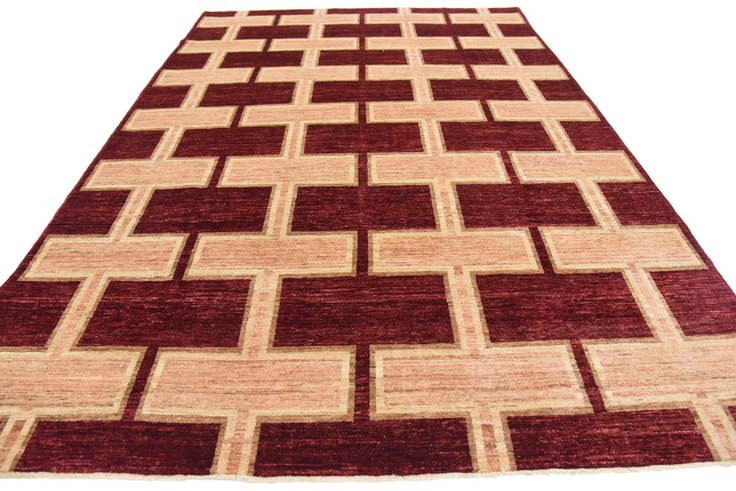 Detail image of 6' 8 x 9' 8 Hand Knotted Modern Ziegler Oriental Rug