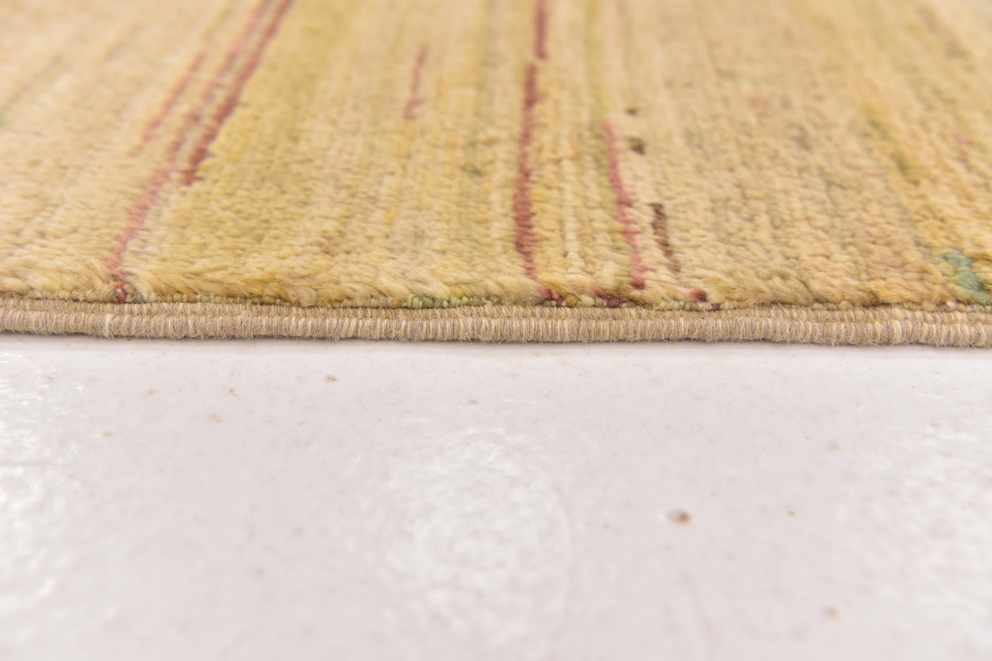 3' 5 x 4' 9 Hand Knotted Modern Ziegler Rug