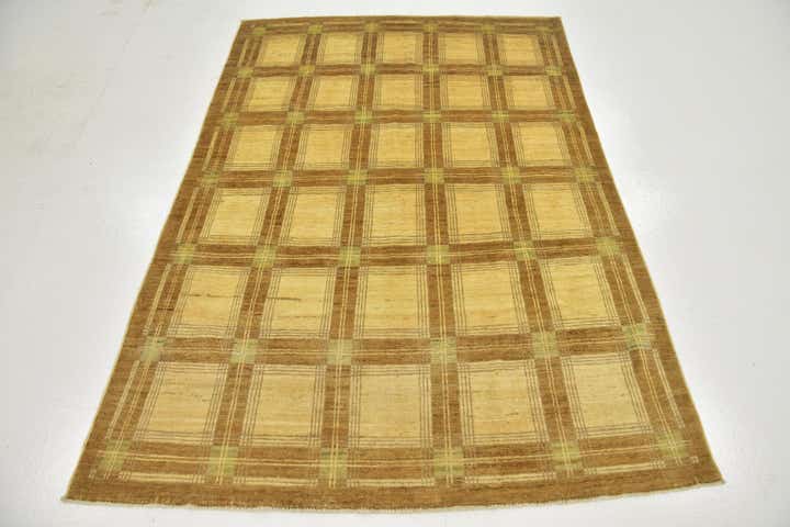 4' 7 x 6' 6 Hand Knotted Modern Ziegler Rug