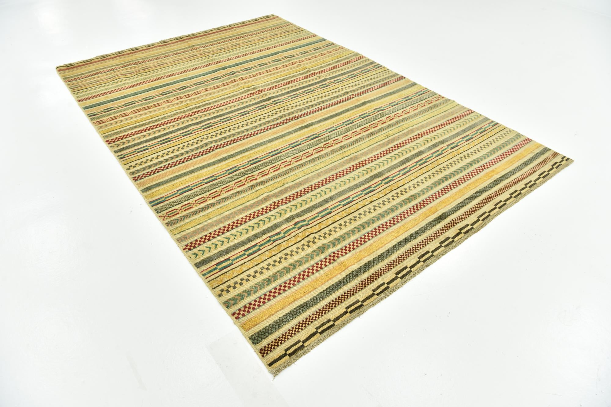 6' 7 x 9' 7 Hand Knotted Modern Ziegler Rug