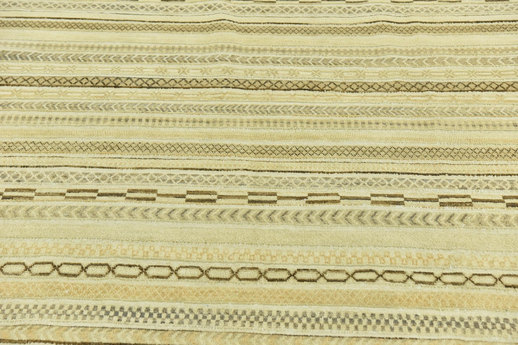 6' 4 x 9' 6 Hand Knotted Modern Ziegler Rug