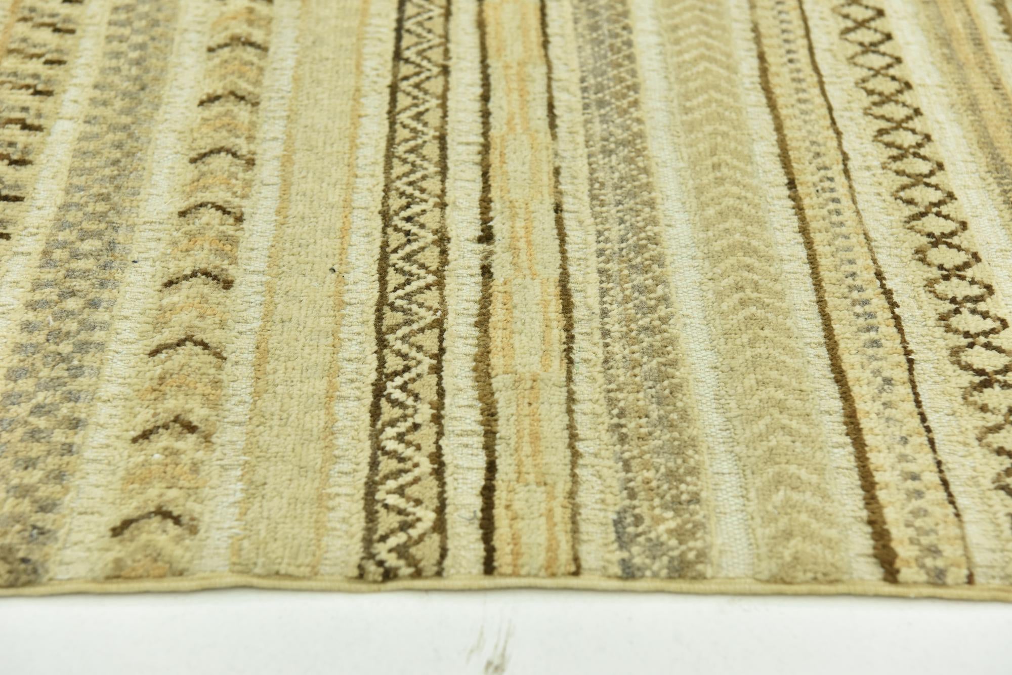 6' 4 x 9' 6 Hand Knotted Modern Ziegler Rug