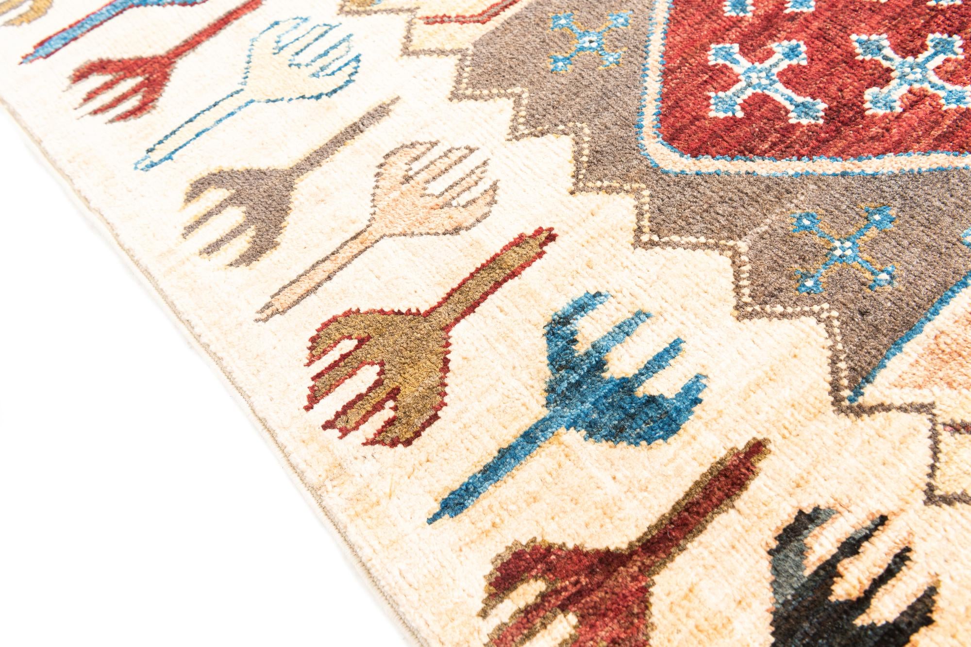 6' 7 x 9' 9 Hand Knotted Modern Ziegler Rug