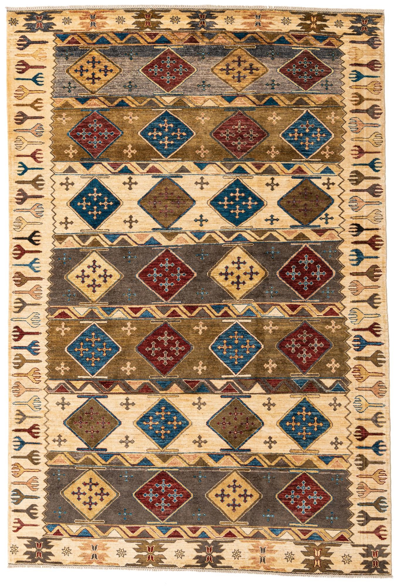 6' 7 x 9' 9 Hand Knotted Modern Ziegler Rug