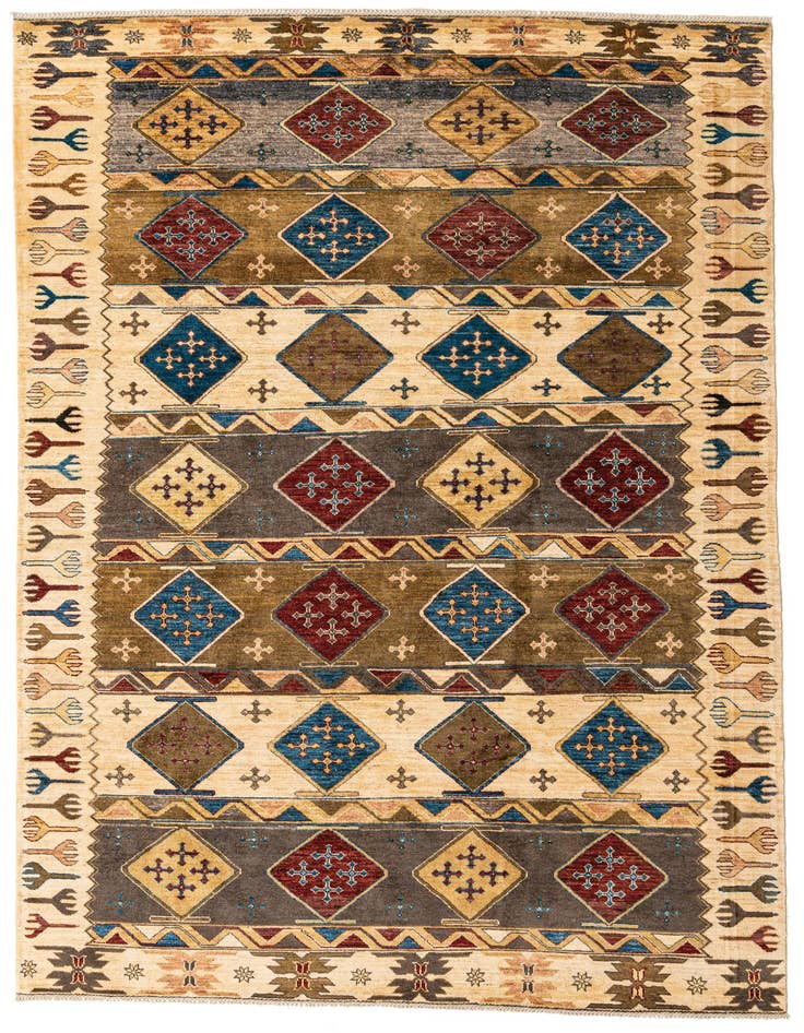 Detail image of 6' 7 x 9' 9 Hand Knotted Modern Ziegler Rug