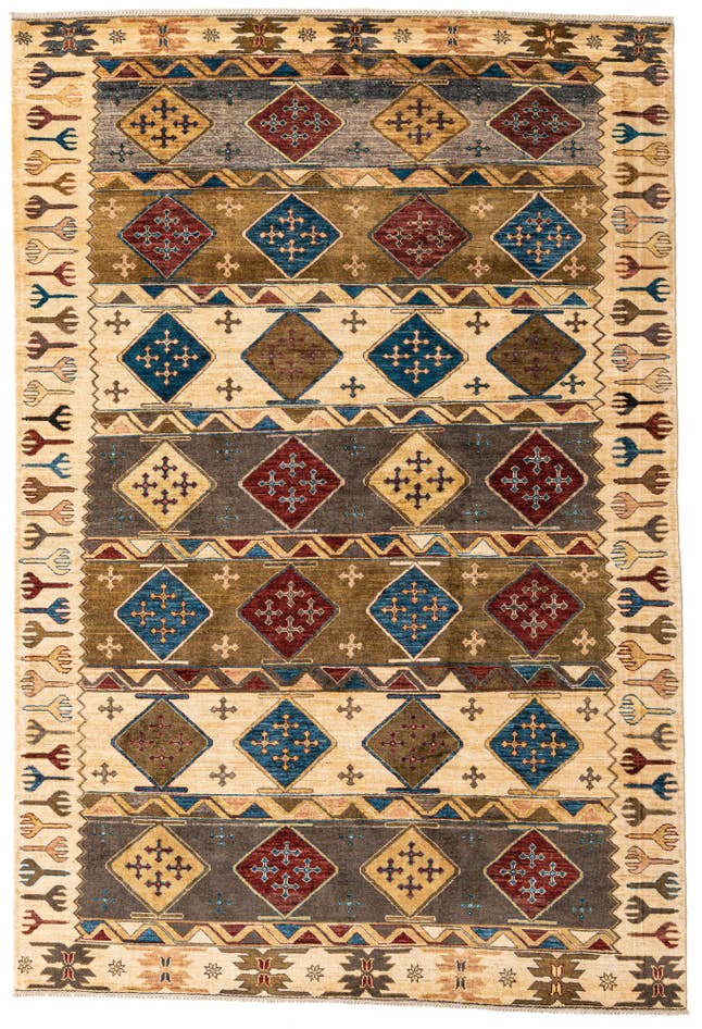 Detail image of 6' 7 x 9' 9 Hand Knotted Modern Ziegler Rug