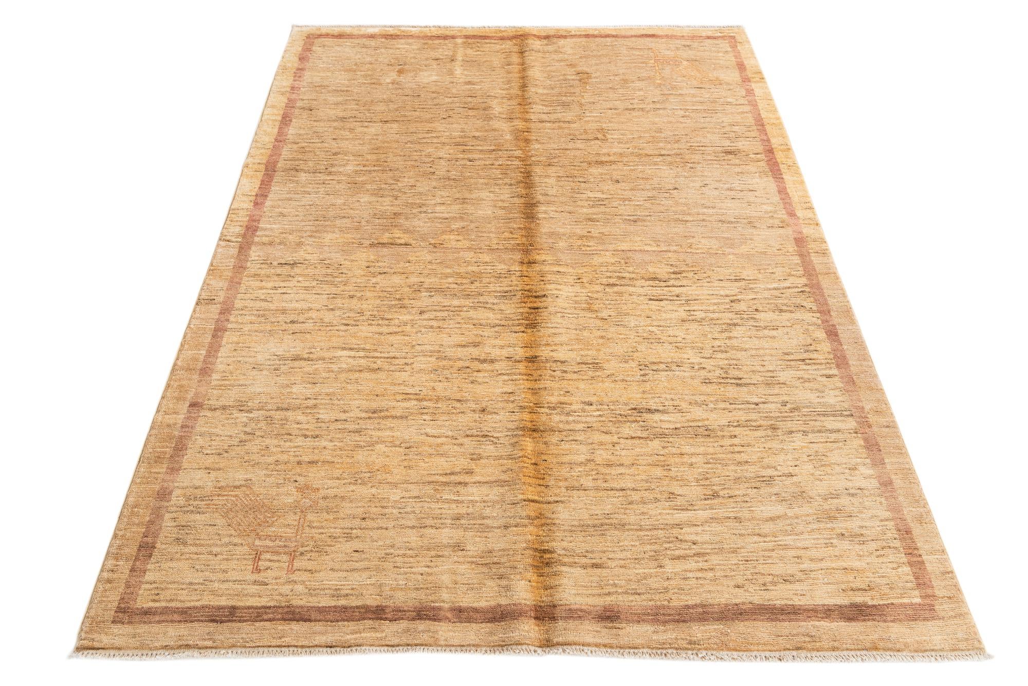 4' 9 x 6' 5 Hand Knotted Modern Ziegler Rug