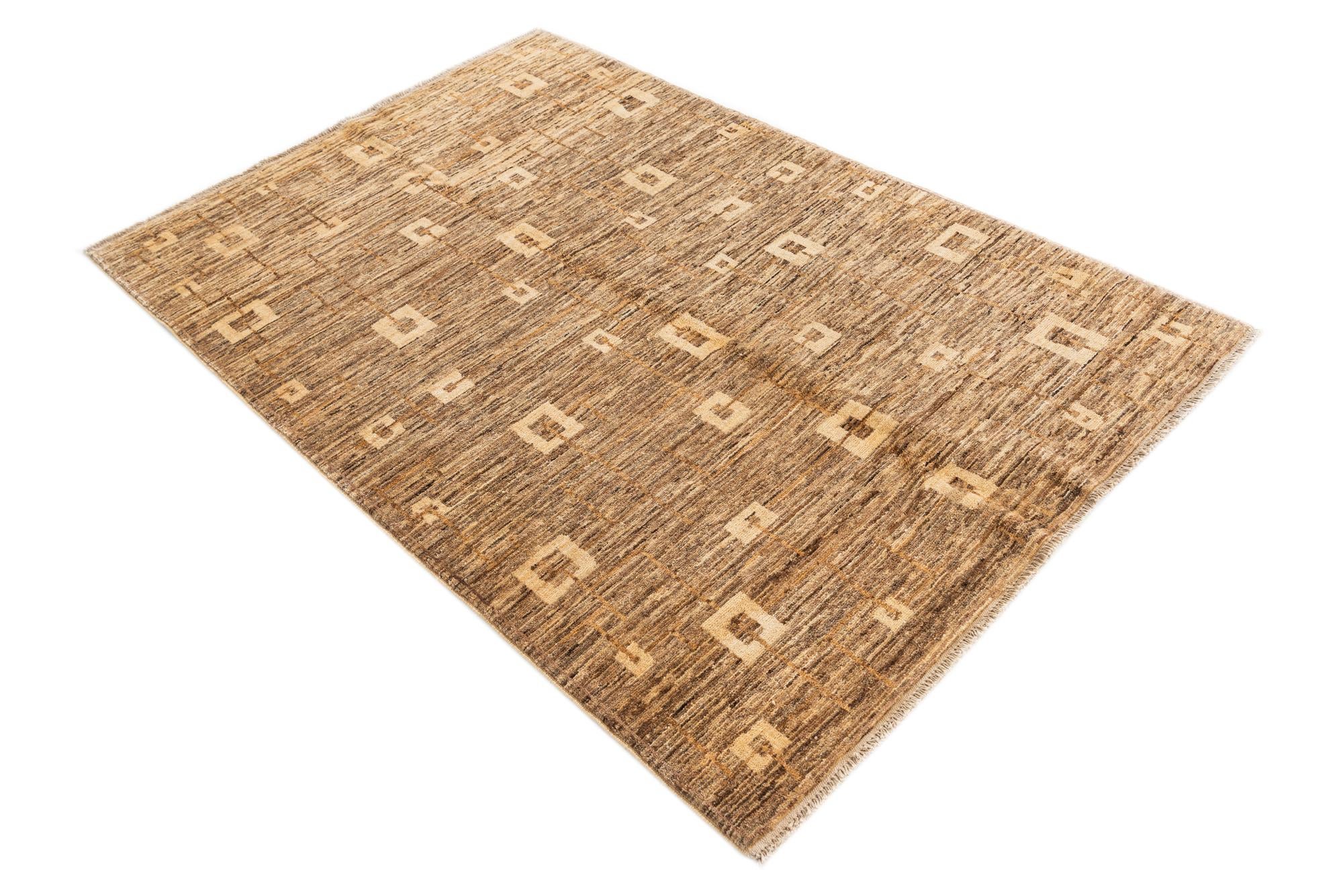 4' x 6' Hand Knotted Modern Ziegler Rug