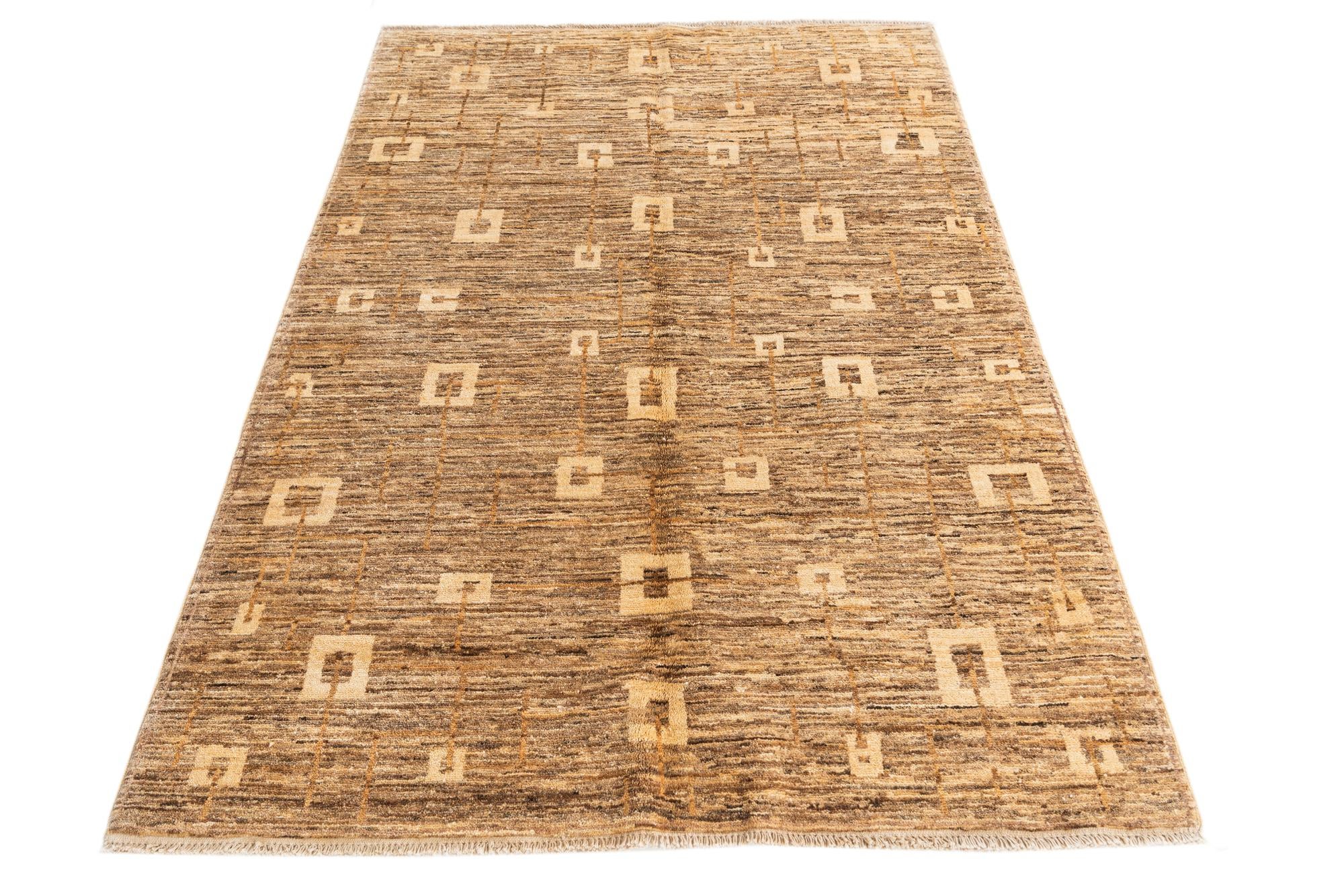 4' x 6' Hand Knotted Modern Ziegler Rug