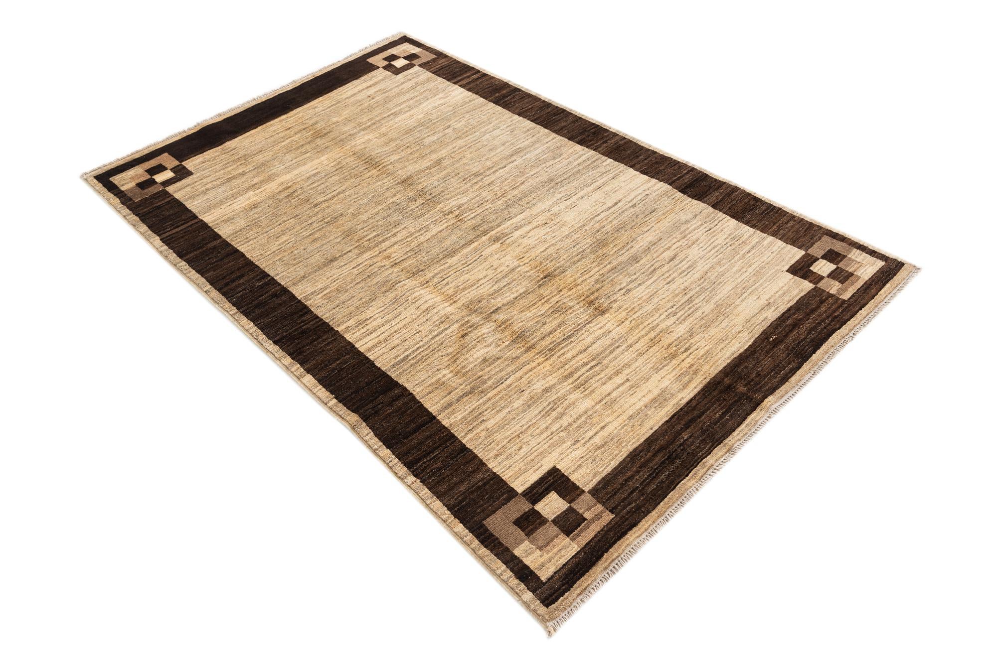 3' 10 x 5' 10 Hand Knotted Modern Ziegler Rug