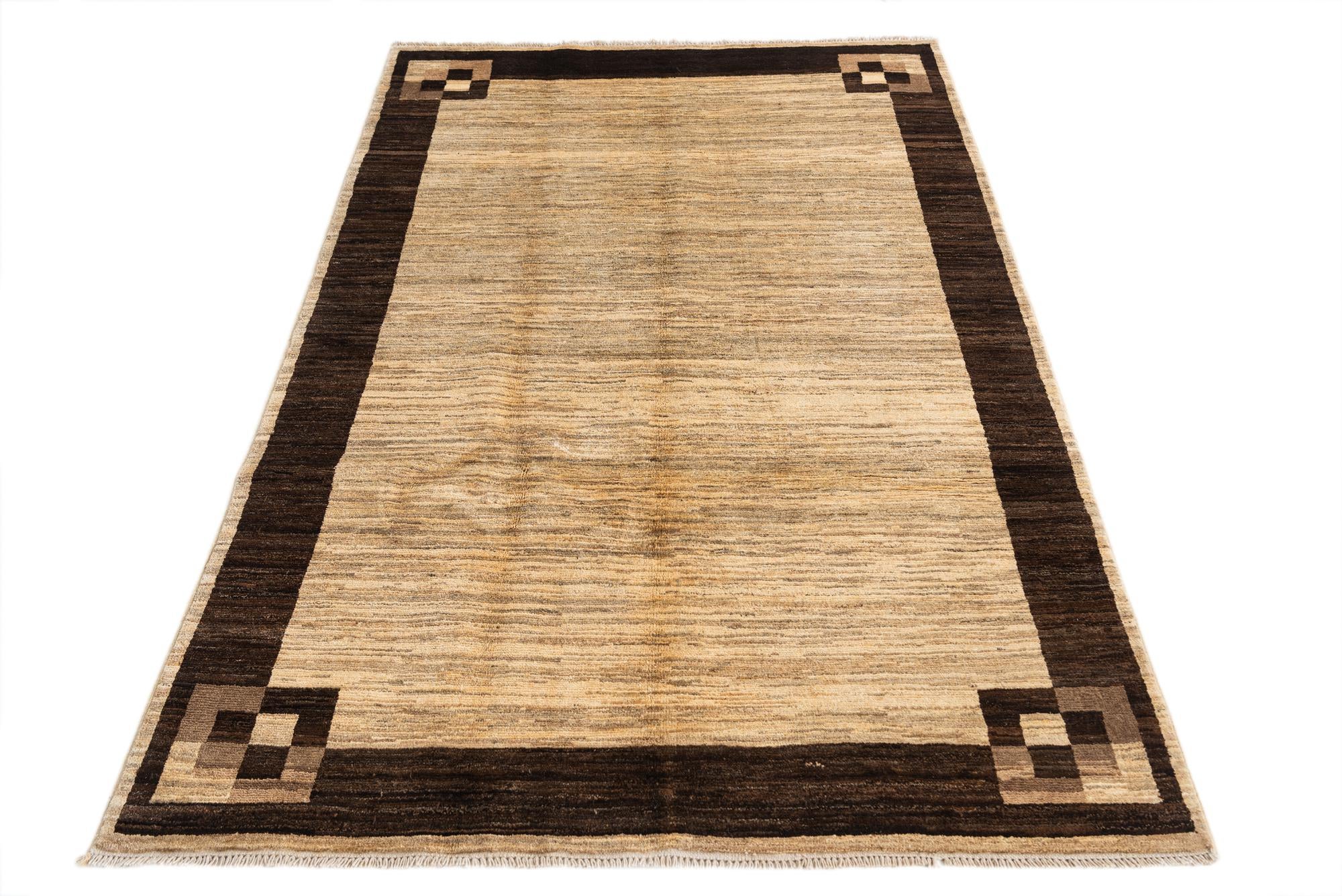 3' 10 x 5' 10 Hand Knotted Modern Ziegler Rug