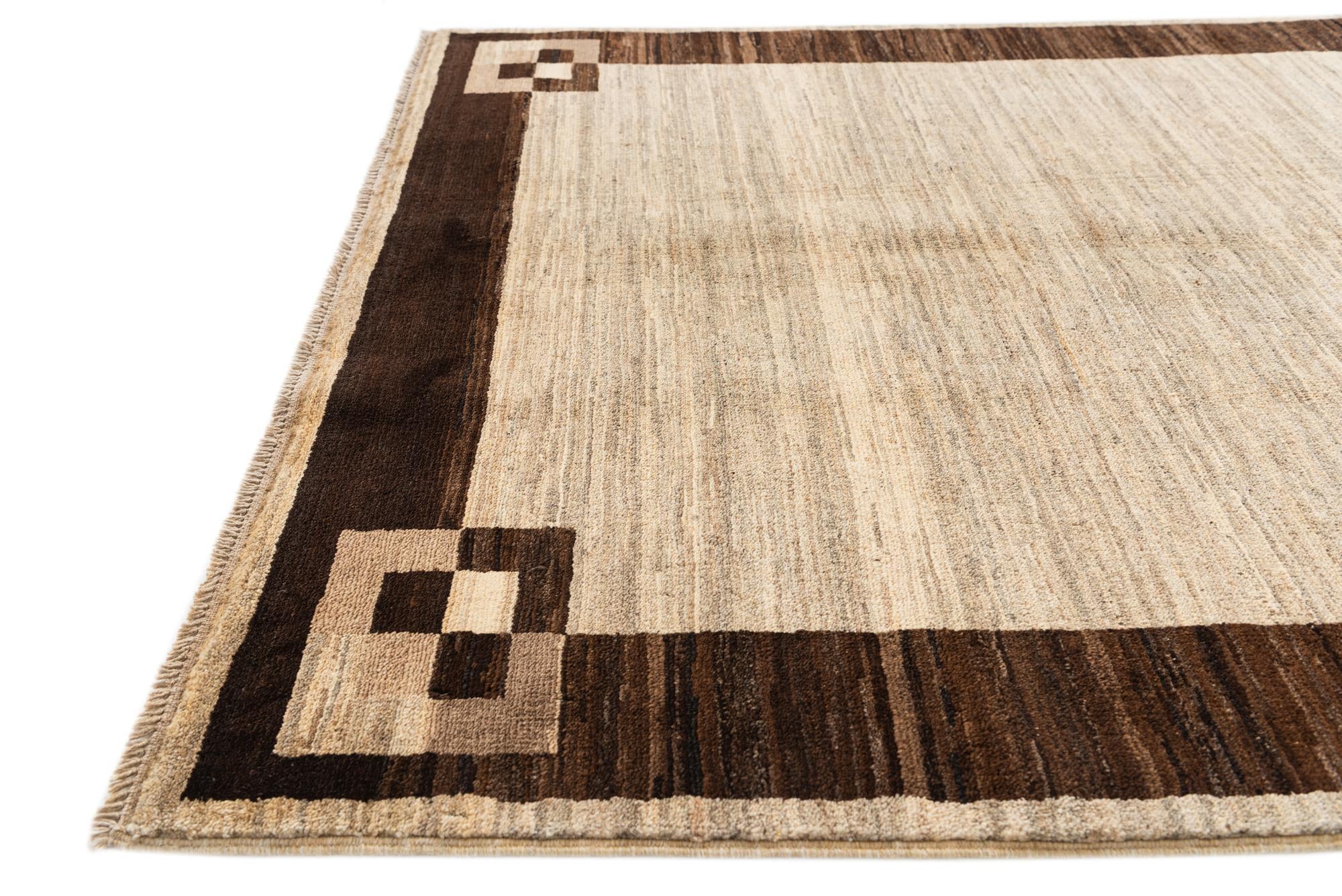 3' 10 x 5' 10 Hand Knotted Modern Ziegler Rug