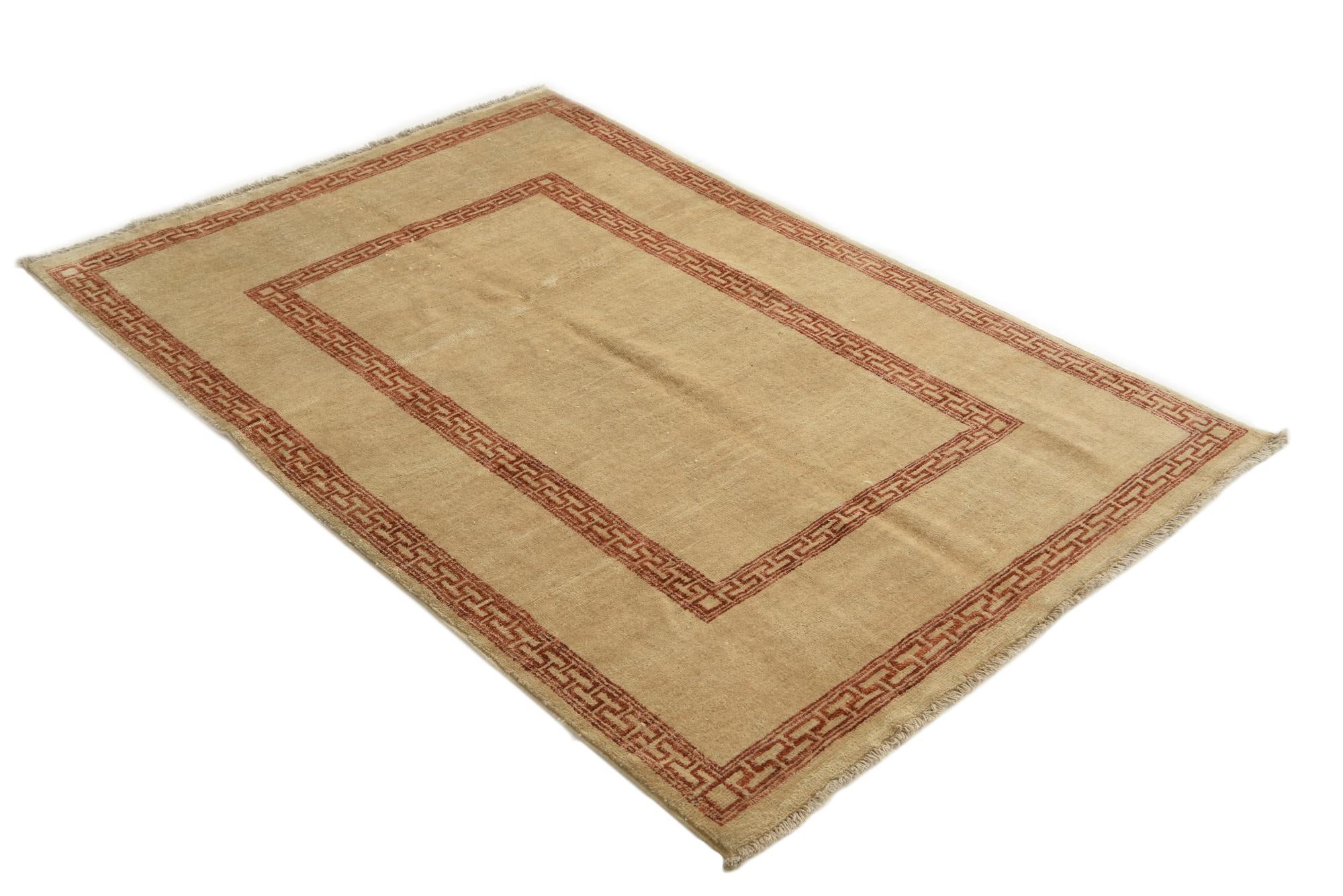 4' 1 x 6' 2 Hand Knotted Modern Ziegler Rug
