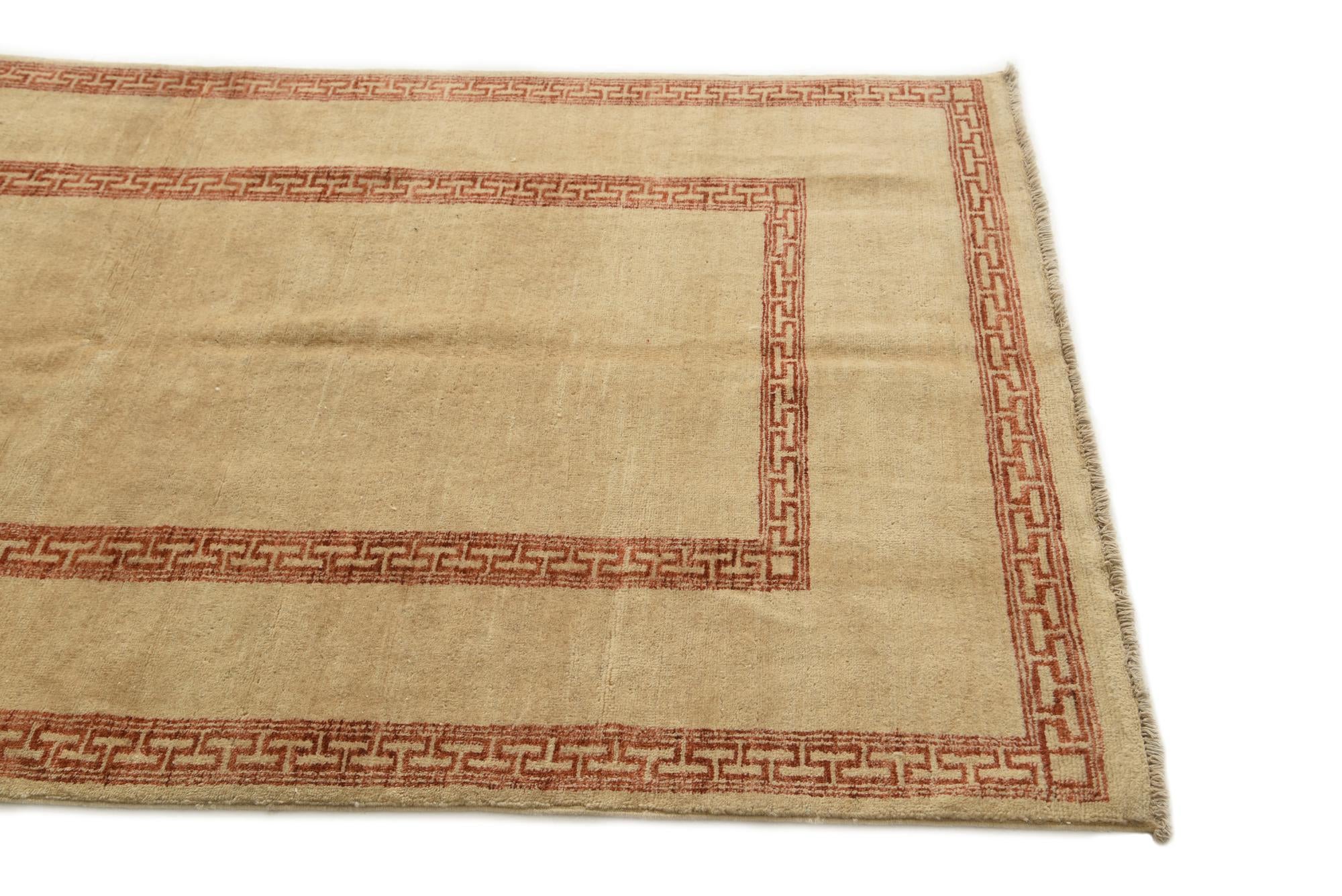 4' 1 x 6' 2 Hand Knotted Modern Ziegler Rug