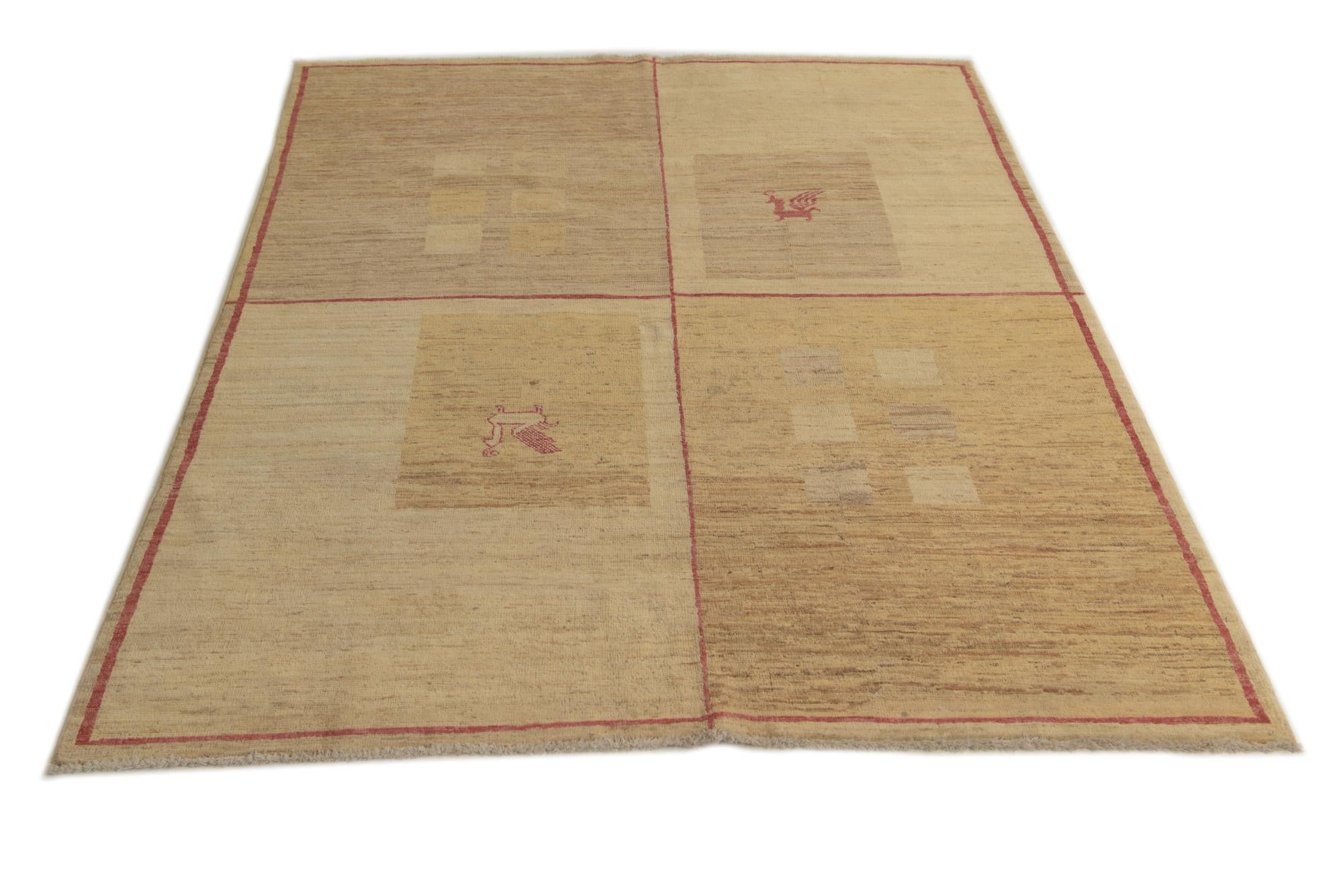 5' x 6' 9 Hand Knotted Modern Ziegler Rug