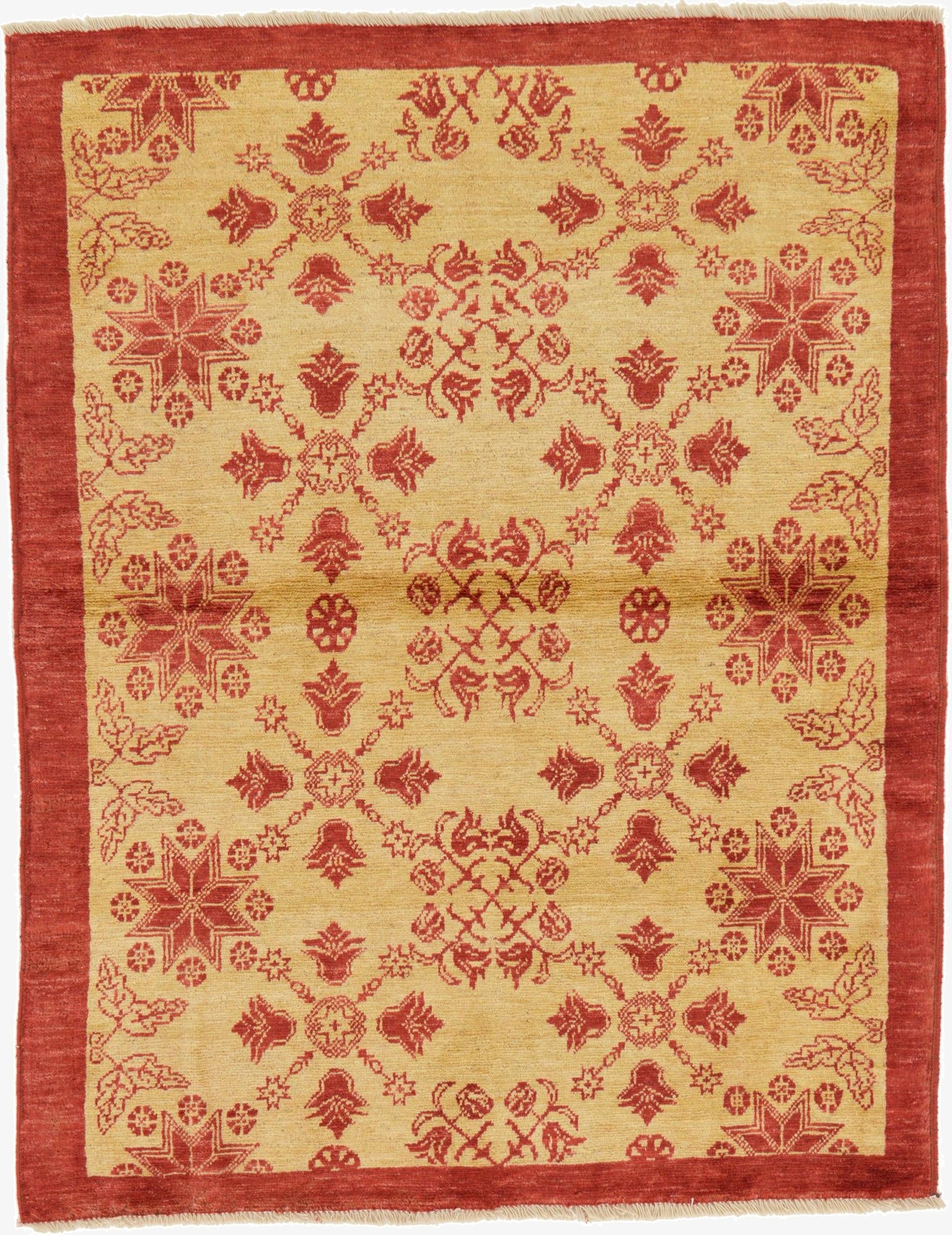 3' 9 x 4' 10  Hand Knotted Modern Ziegler Rug