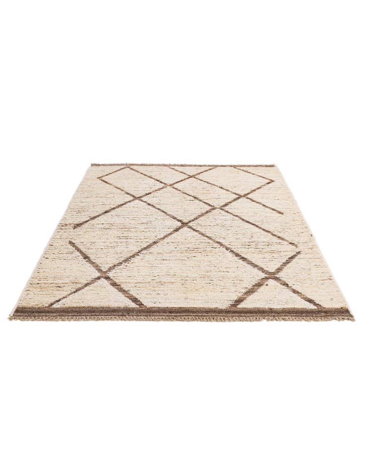 Detail image of 4' x 5' 10 Hand Knotted Moroccan Wool Rug