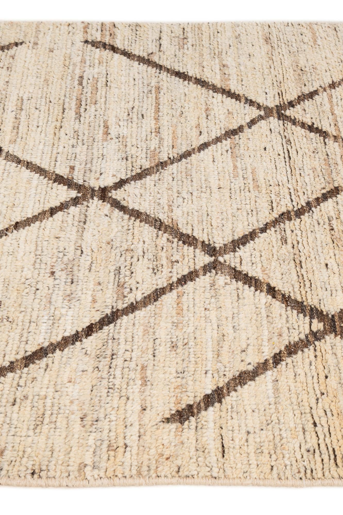 4' x 5' 10 Hand Knotted Moroccan Wool Rug