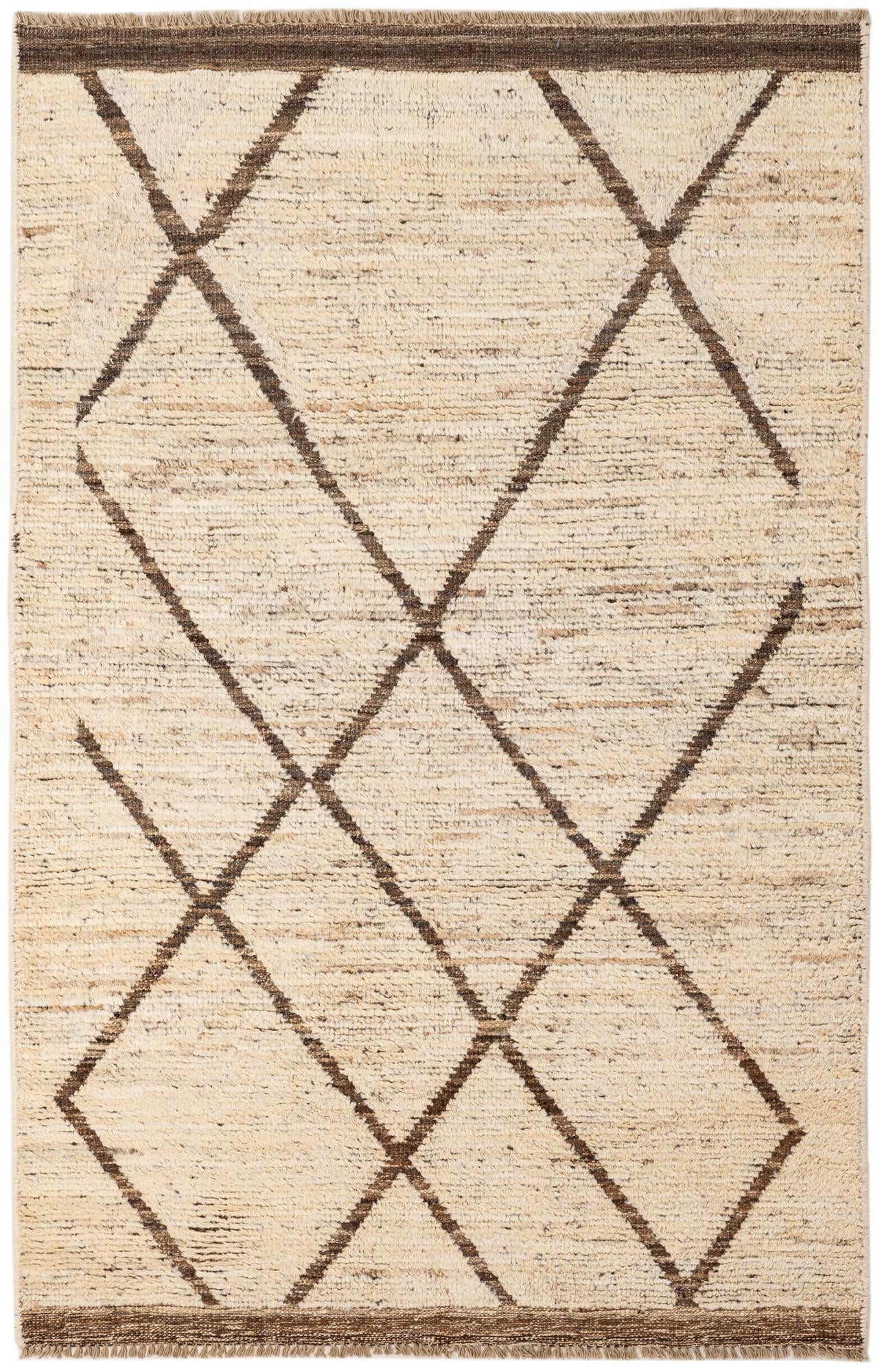 4' x 5' 10 Hand Knotted Moroccan Wool Rug