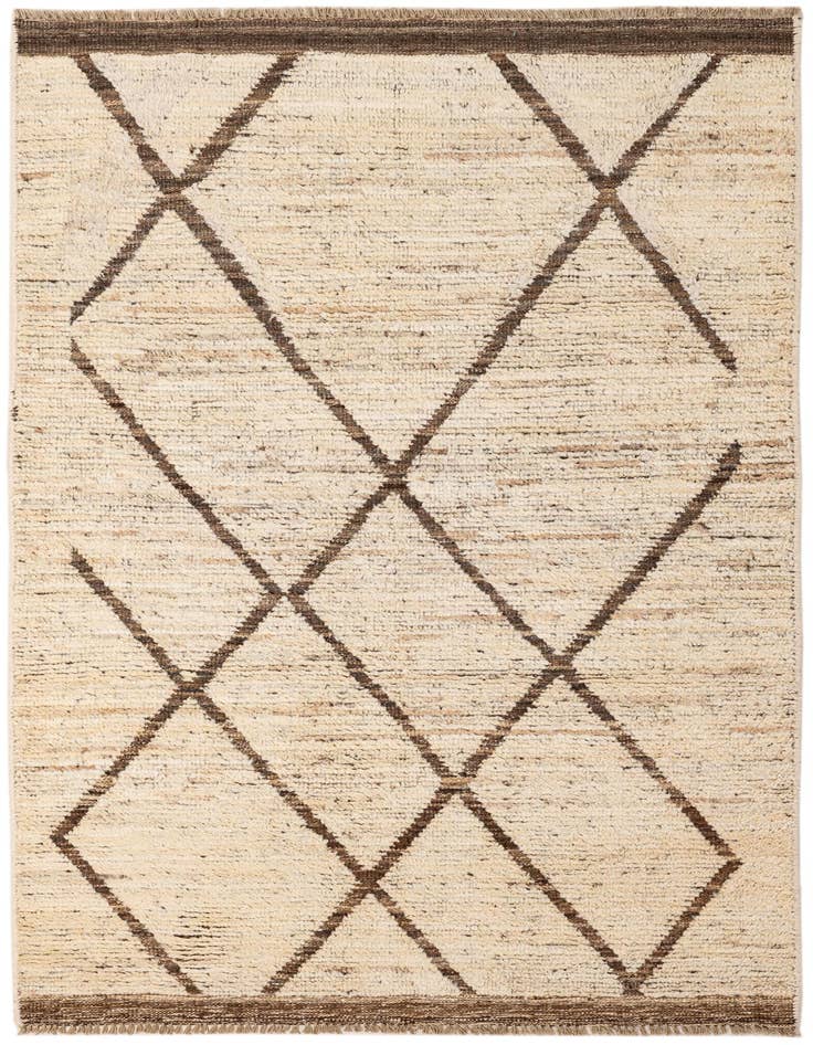 Detail image of 4' x 5' 10 Hand Knotted Moroccan Wool Rug