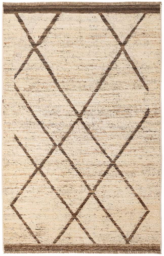 4' x 5' 10 Hand Knotted Moroccan Wool Rug