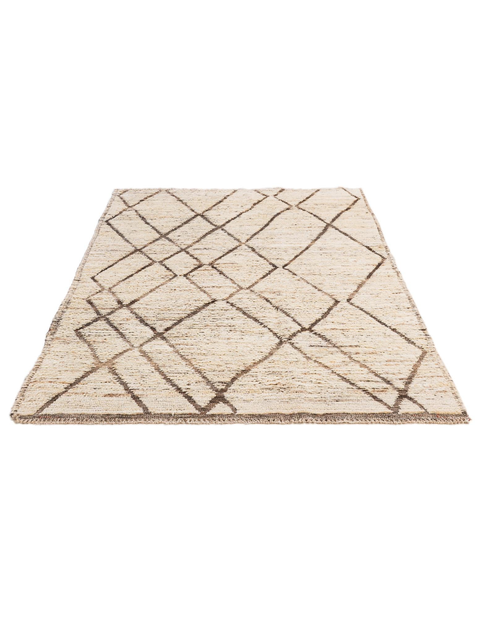 4' 2 x 6' 7 Hand Knotted Moroccan Wool Rug