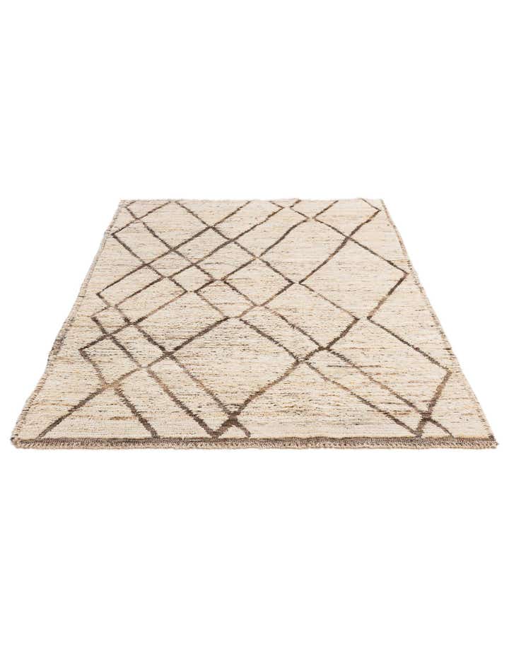 4' 2 x 6' 7 Hand Knotted Moroccan Wool Rug