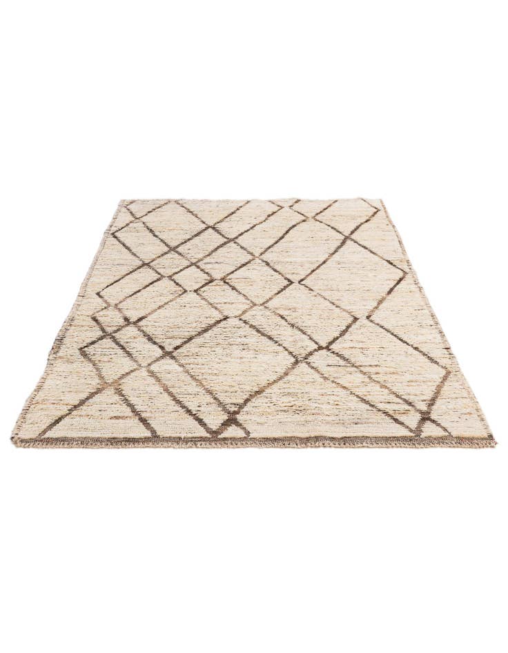 Detail image of 4' 2 x 6' 7 Hand Knotted Moroccan Wool Rug