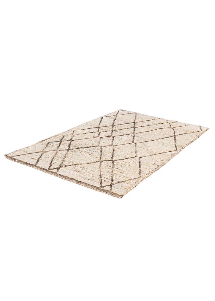 4' 2 x 6' 7 Hand Knotted Moroccan Wool Rug